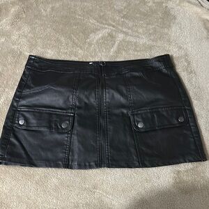 Black Leather Mini Skirt
